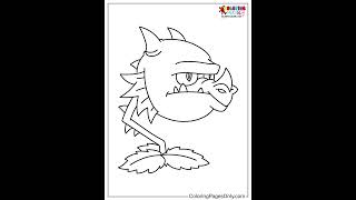 Free Printable Plant vs Zombies Coloring Pages #ColoringPagesOnly #Shorts #coloring #plantsvszombies