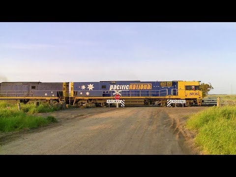 5PM5 Pacific National Container & Louvre Van Freight Train (6/11/2016) - PoathTV Australian Railways