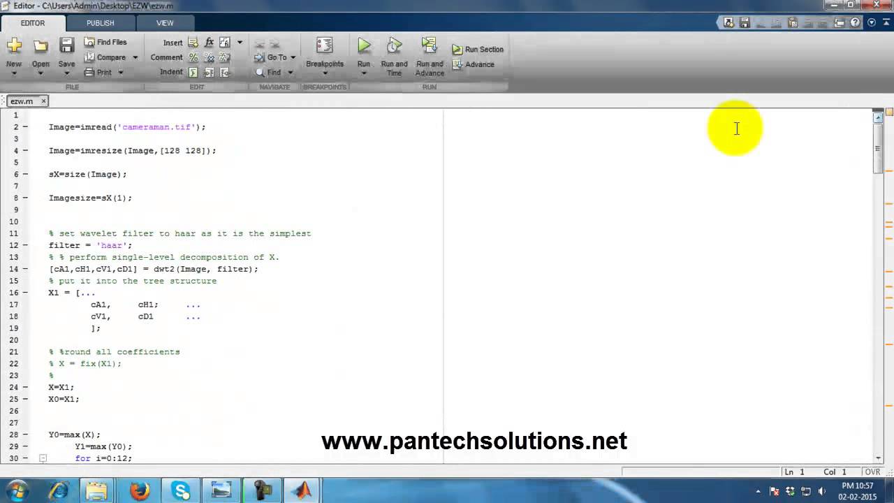 Embedded Zero Wavelet using Matlab