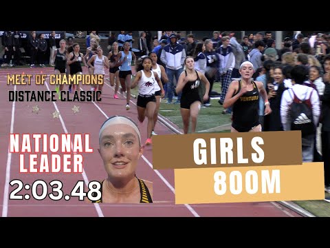 2024 TF - Meet of Champions - 800M Girls Invite Heat - Sadie Engelhardt 2:03.48!  #track