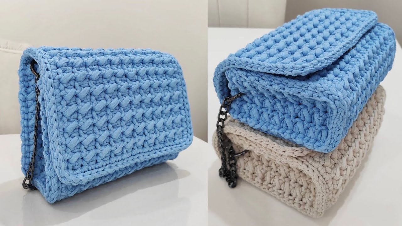 BOLSA DE CROCHÊ COM PADRAO SIMPLES E RÁPIDO