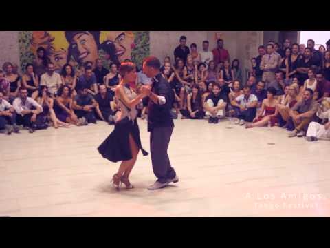  Ines Gomes  and  Rui Barroso  are  dancing  to  "  Tenía que suceder  "  by  Carlos di Sarli  at  A los amigos tango festival  in  2015