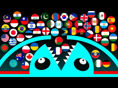 60 Countries Marble Race in Algodoo Who Will Win?