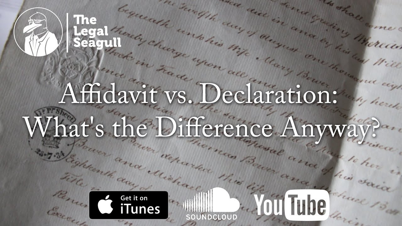 Affidavit vs. Declaration: What's the Difference Anyway? - YouTube