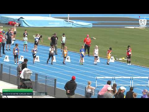 U10 Boys 60m Hurdles Heat 3: 2021 State Combined Events Championships // LAVicTV