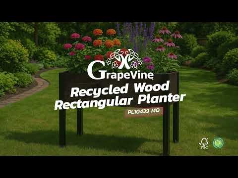 Grapevine Recycled Wood Rectangular Planter (37" Raised)