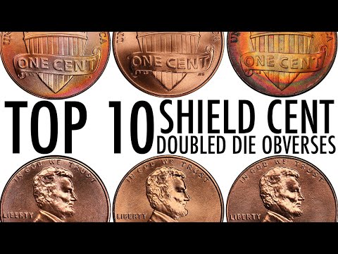 Top 10 Doubled Die Obverse Shield Cent Varieties - Photos & Values - Full PCGS / NGC DDOs List