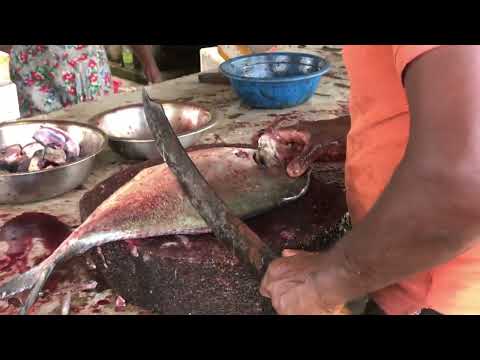 Huge Trevally Fish Cutting  In Sri  lanka fish market  #fish #fishcutting #fishcutting