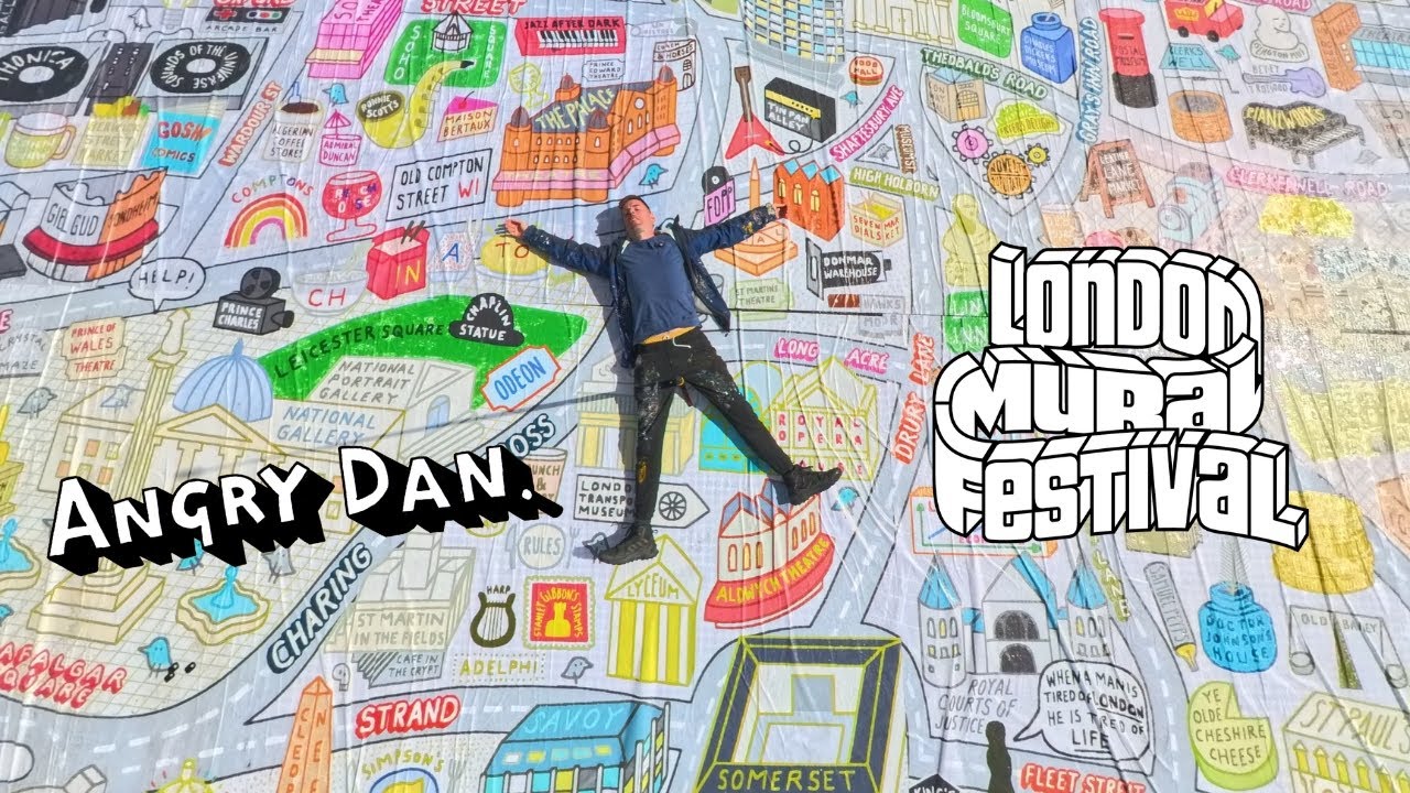 Angry Dan's Giant Illustrated map of London - London Mural Festival