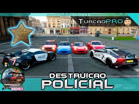 DESTRUIÇÃO POLICIAL no FORZA HORIZON 4 - PERSEGUIÇÃO SINISTRA !!!