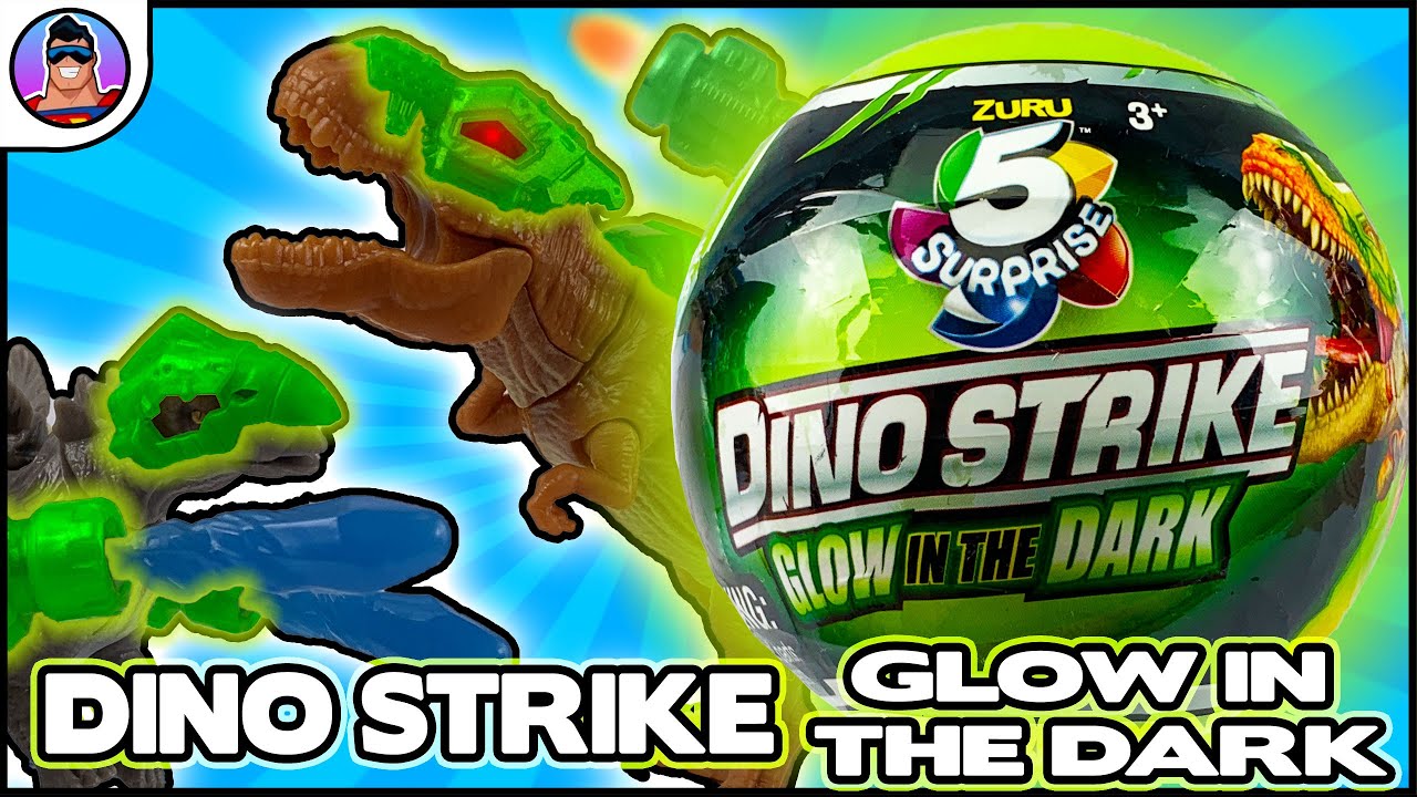 Dino Strike GLOW IN THE DARK 5 Surprise Toy!! | ARMOURED DINOSAURS with ROCKETS!!!