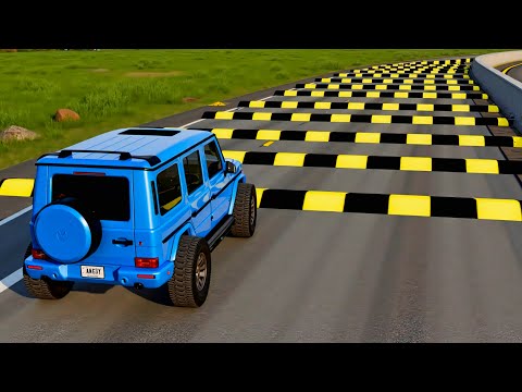 Cars vs 100 Consecutive Speed Bumps Challenge #4 in BeamNG Drive!