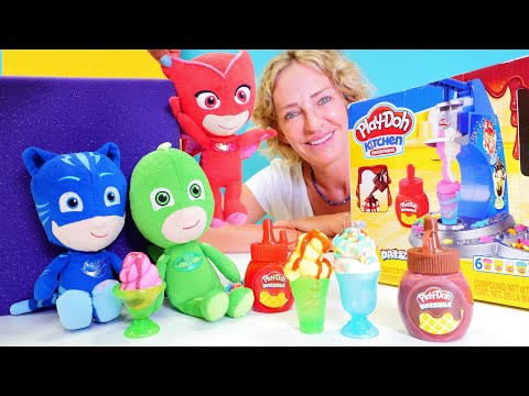 Eis für die Pyjamahelden - PlayDoh Eismaschine - Spielzeugvideo mit Nicole