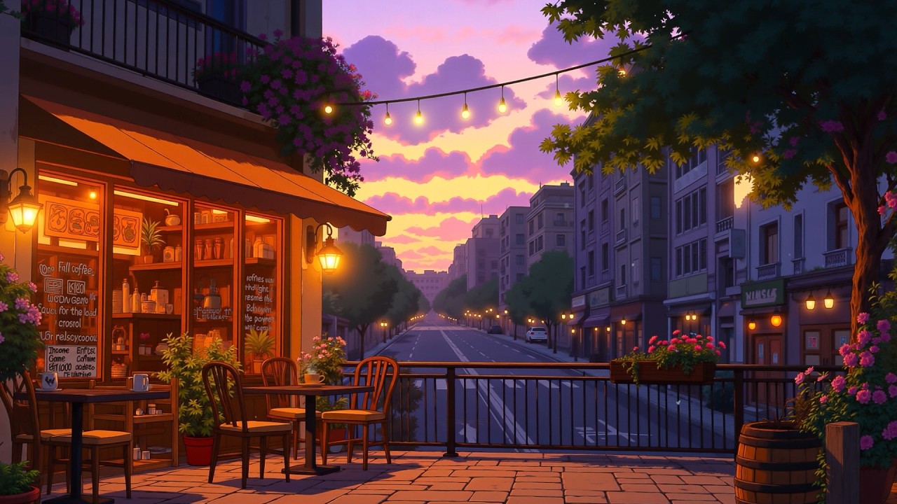 Sunset Balcony Lofi ☕ Chill Lofi Beats for Relaxation, Study & Peaceful Evening Escape 🍁 Lofi Hiphop