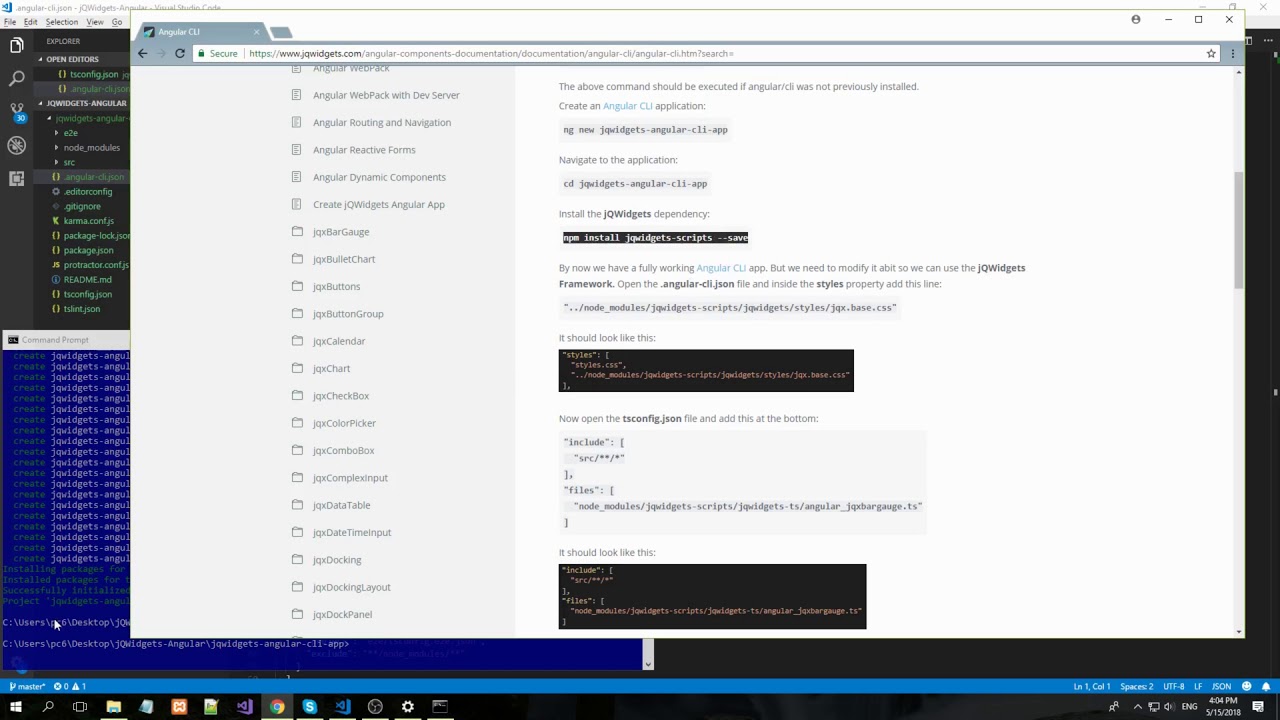 Tutorial: QuickStart Angular project with jQWidgets