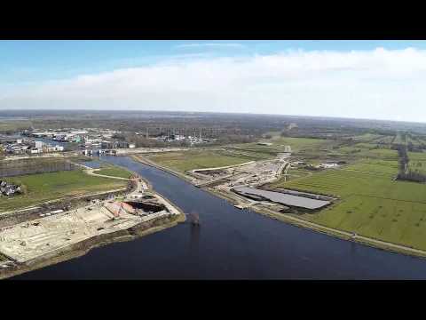 76. Luchtopname - Burgum [Westkant] Aanleg Aquaduct 22-03-2015