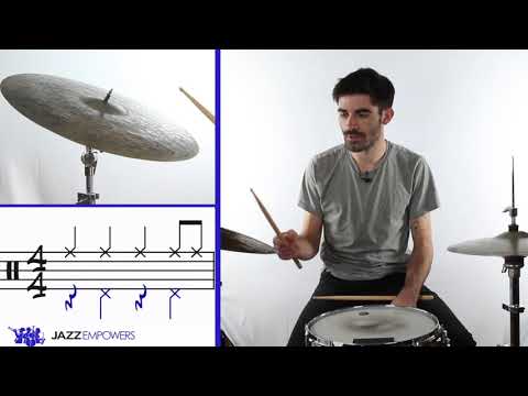 Beginner Jazz Drum Set Lesson #2:  Ride Cymbal Pattern #2