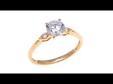 .96ctw Absolute 14K  3Stone SolitaireStyle Ring