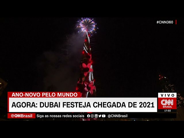 Dubai festeja a chegada de 2021 com show de luzes e fogos no Burj Khalifa