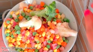 Суп-рагу с фрикадельками рисом и овощами