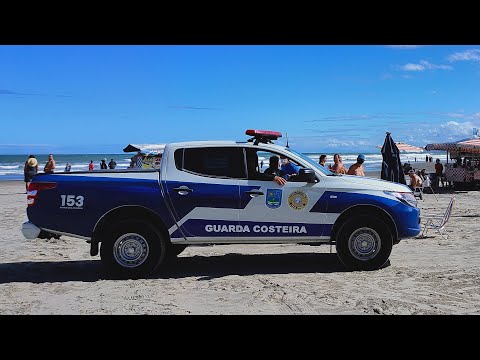 Guarda Municipal Patrulhando As Praias na Praia Grande.
