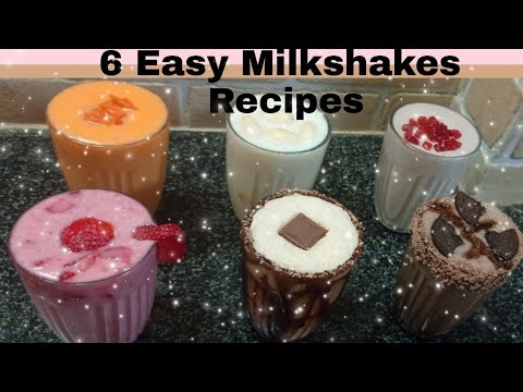 6 easy Milkshake recipes /how to make refreshing summer drinks/Yummy milkshakes /very easy to make