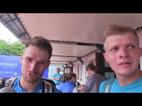 Marek Michalička a Dominik Šproch po prohře v 1. kole čtyřhry Poprad-Tatry Challenger 2016