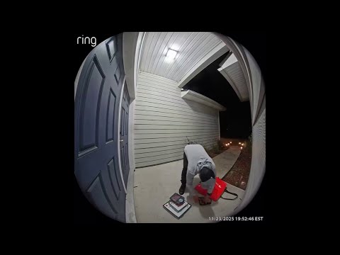 DoorDash driver drops food on ground, puts it back in box for customer