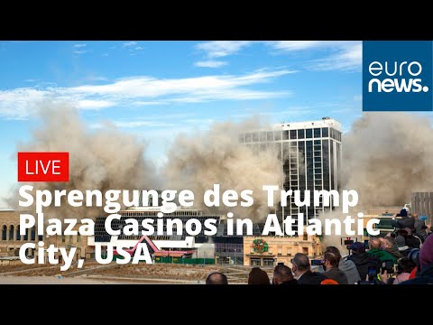 Sprengung des Trump Plaza Casinos in Atlantic City, New Jersey,