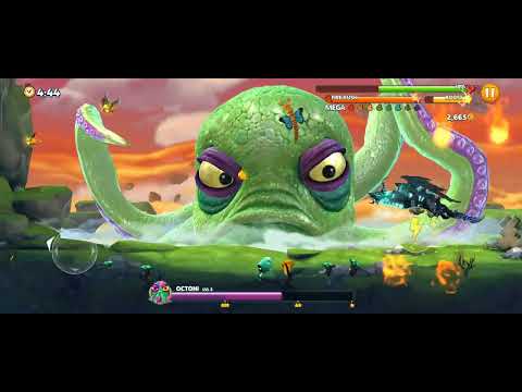 Hungry Dragon - Umbra Alone Beats Octoni Boss Level 3 Battle Gameplay and Rewards