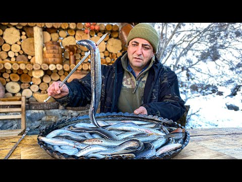 Crispy Cutlets of Unusual River Eel with No less delicious Kebab on the Grill
