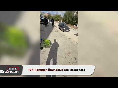 TOKİ Konutları Önünde Maddi Hasarlı Kaza
