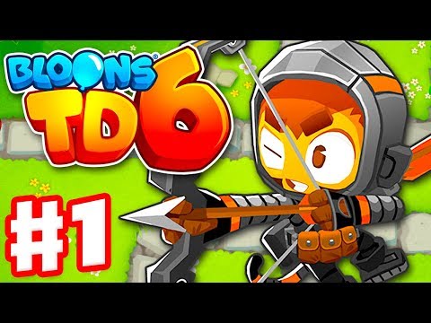 Bloons TD 6 - Gameplay Walkthrough Part 1 - Quincy the Archer in Monkey Meadow!