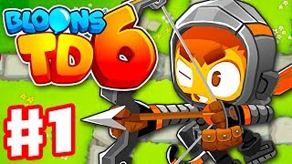Bloons TD 6 - Gameplay Walkthrough Part 1 - Quincy the Archer in Monkey Meadow!