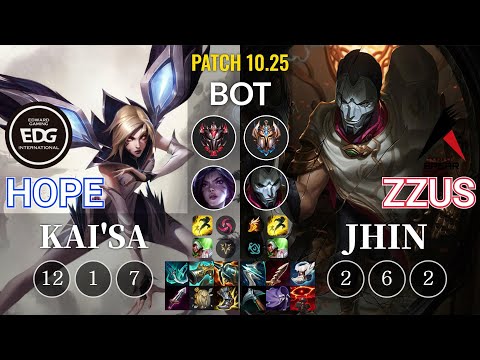 EDG Hope Kai'Sa vs ASP Zzus Jhin Bot - KR Patch 10.25
