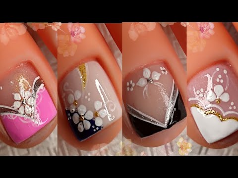 Uñas decoradas CON FLORES 🌺 🌺|DISEÑOS DE UÑAS para PIES 🦶