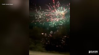 &#39;The sky just lit up with colour&#39;: Surprise fireworks show after crash on Highway 1