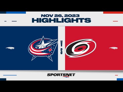 NHL Highlights | Blue Jackets vs. Hurricanes - November 26, 2023