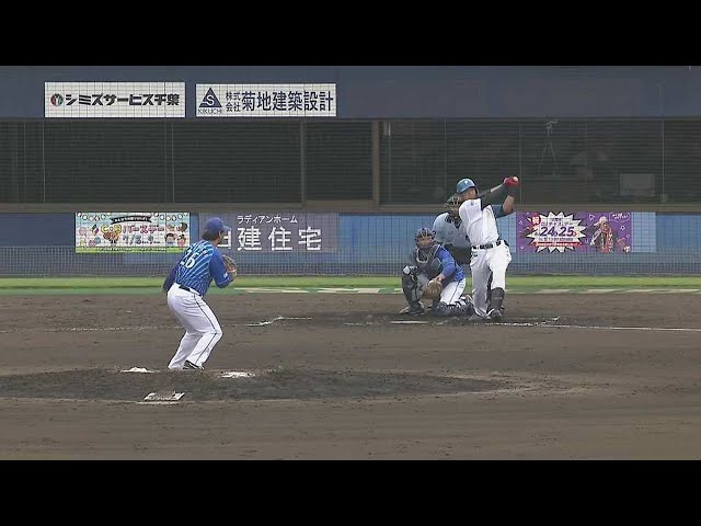 【ファーム】この回4連打!! ファイターズ・有薗直輝 リードを広げるタイムリー2ベース!!  2023年6月23日 北海道日本ハムファイターズ 対 横浜DeNAベイスターズ