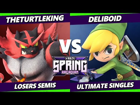 Spring Arcadian Losers Semis - TheTurtleKing (Incineroar) Vs. Deliboid (Toon Link) Smash Ultimate