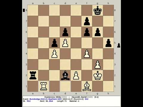 Kuznecovs, Nikita vs Hausrath, Daniel | Bundesliga Chess 2022 23, Muelheim Germany