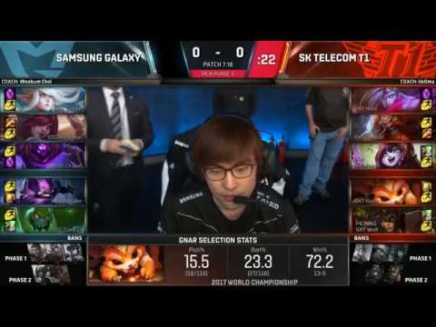 SKT vs SSG game 1 highlights | 2017 World Championship Finals | Samsung Galaxy vs SK telecom T1