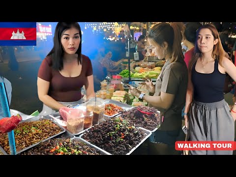 Ultimate Night Street Food Market Tour | Phnom Penh Walking Tour & Real Local Lifestyle 2026