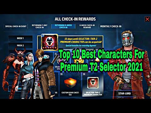 Top 10 Best Characters For Premium T2 Selector 2021 - Marvel Future Fight