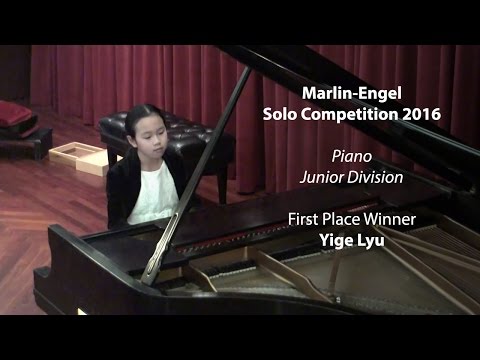2016 Marlin-Engel Solo Competition, Piano - Junior Division Winner: Yige Lyu