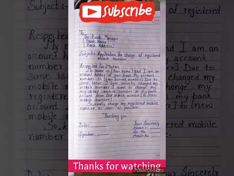 Application For Change Mobile Number In Bank Account #application #mobile #bank