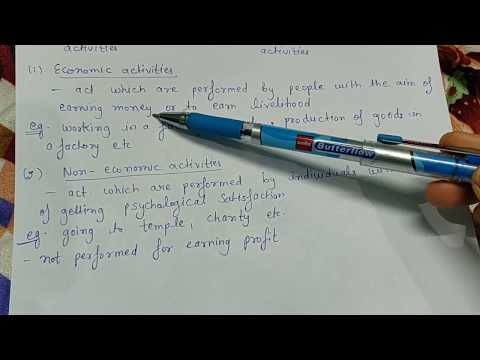 Economic and non economic activities types of human activities class 11