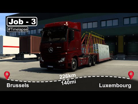 Driving Mercedes-Benz from Brussels to Luxembourg | ETS 2 |Timelapse