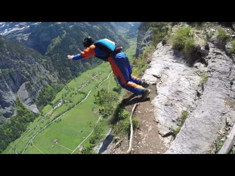 BASE JUMP IN LAUTERBRUNNEN  (high nose exit)