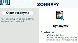 What does Sorry mean Synonyms of Sorry.Antonym of Sorry.
